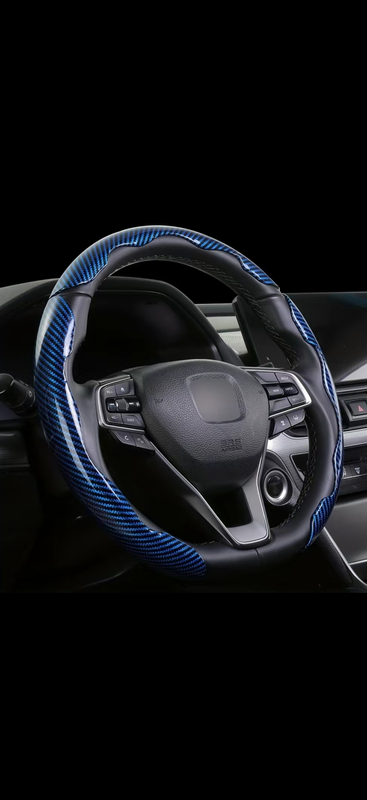 3pc Carbon fiber Steering Wheel Cover