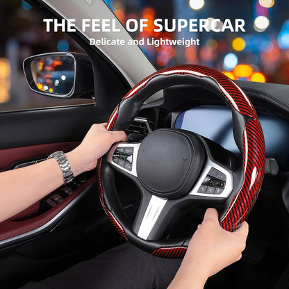 3pc Carbon fiber Steering Wheel Cover