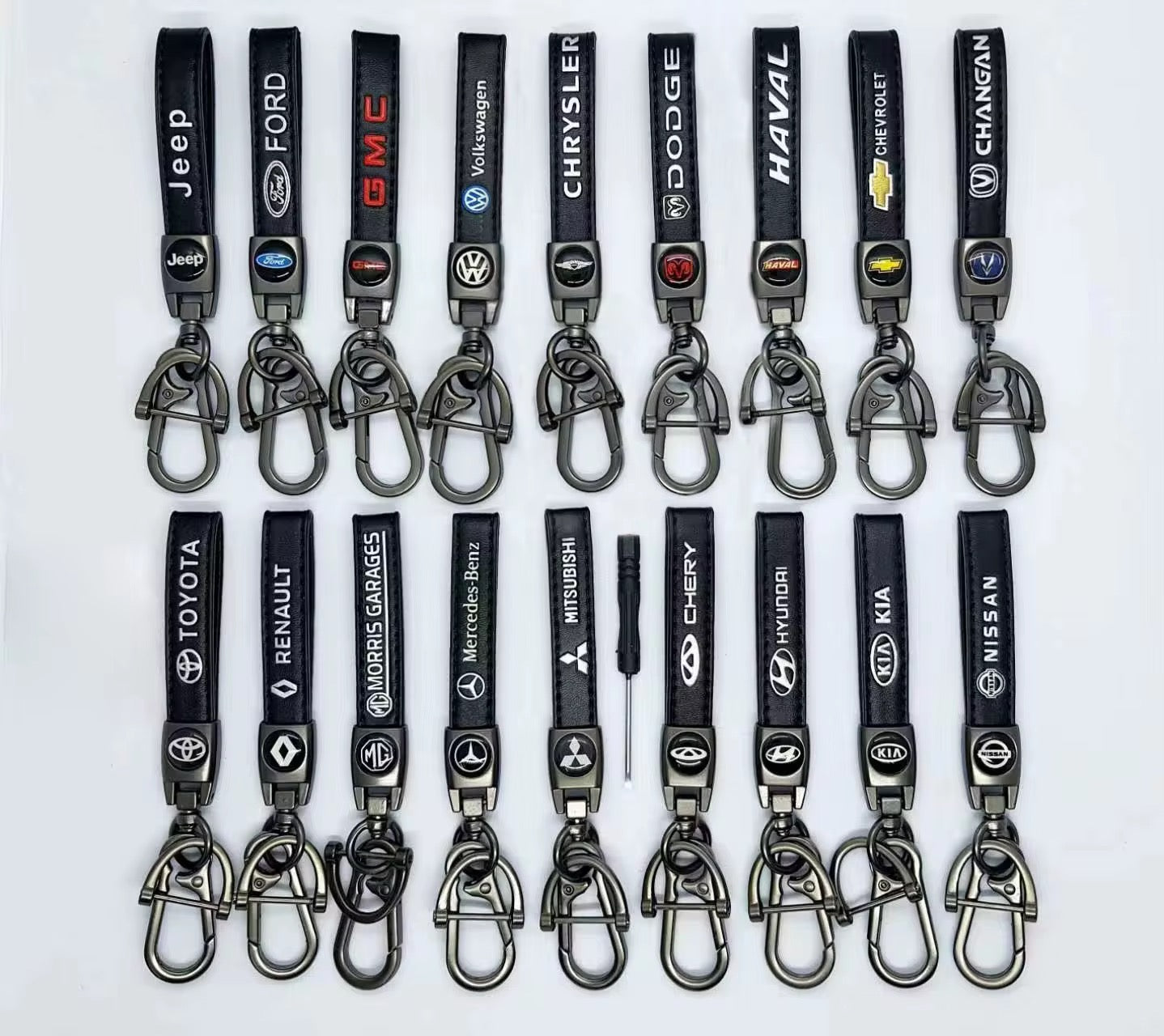 Custom Car Logo Leather Keychain