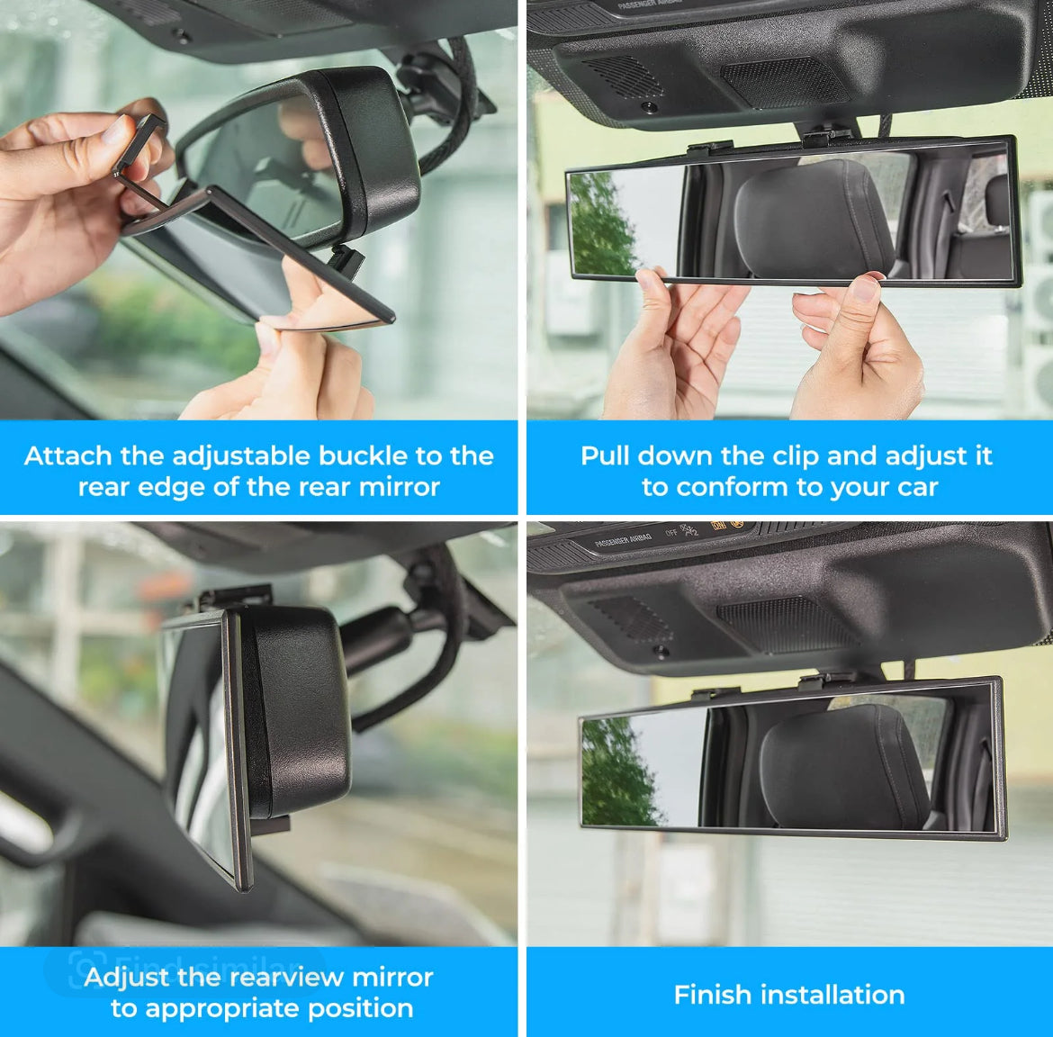 Panoramic Wide-Angle Rear View Mirror