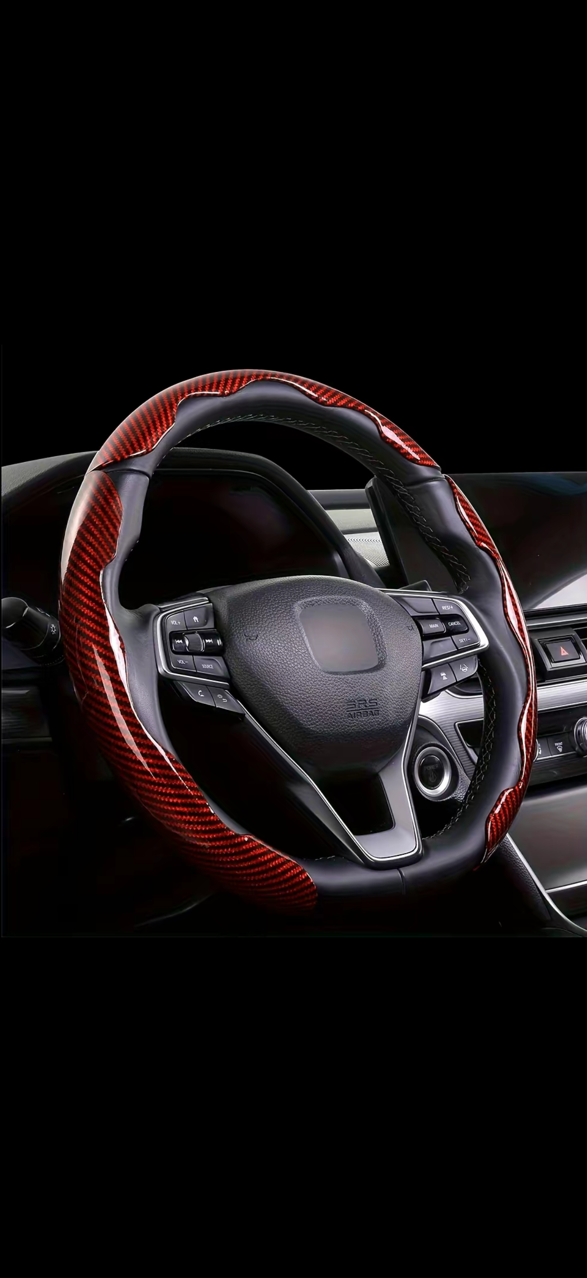 3pc Carbon fiber Steering Wheel Cover